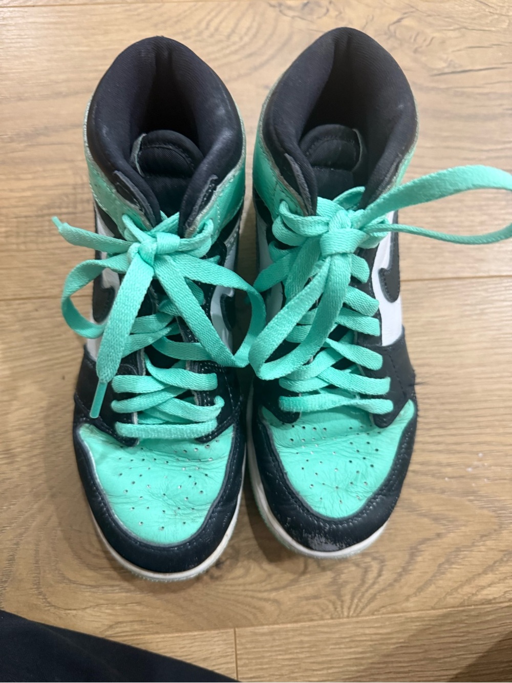 Nike Kids High-Top Sneakers in Teal and Black